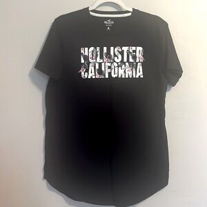 Mens Black Hollister California T-Shirt Flamingo Size Medium